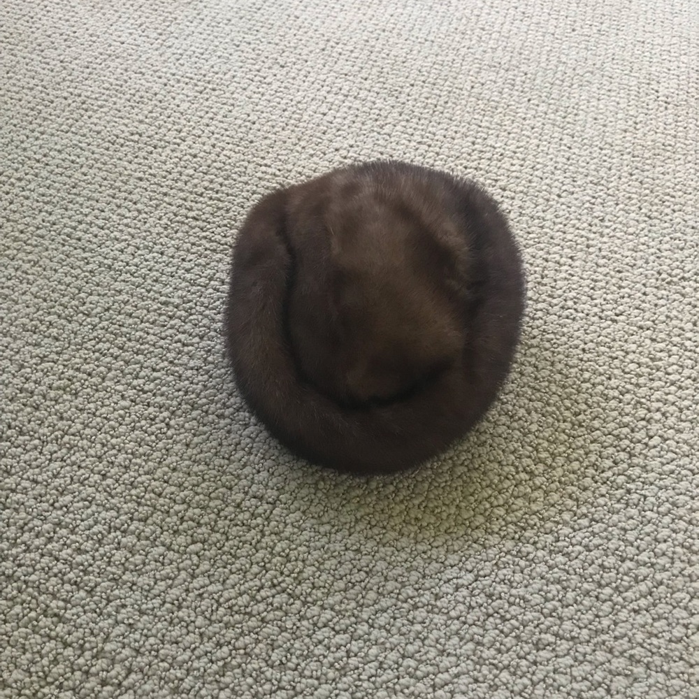 Vintage Mink Pillbox Style Hat